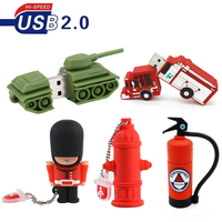 Lecteur de stylo créatif Cartoon 128GB Tank Flash Drive 64GB Fire Hydrant Memory Stick 32GB Extincteur USB Drive 16GB 8GB 4GB
