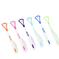 Brosse de nettoyage de la langue en silicone et plastique double face écologique, gratte-langue de haute qualité, nettoyeur de langue coloré