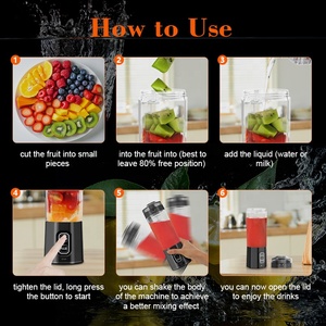 24oz 6000mAh Rechargeable Portable <strong>Blender</strong> <strong>with</strong> Automatic <strong>Pulse</strong> <strong>Function</strong> for Juice Shakes Smoothies - Product Image 4
