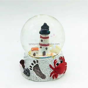 Artisanat en résine ODM de haute qualité, île de plage, vie marine, aimant de réfrigérateur dauphin, mouette, crabe, sable doré, souvenir de Bulgarie, globe à neige - Product Image 5