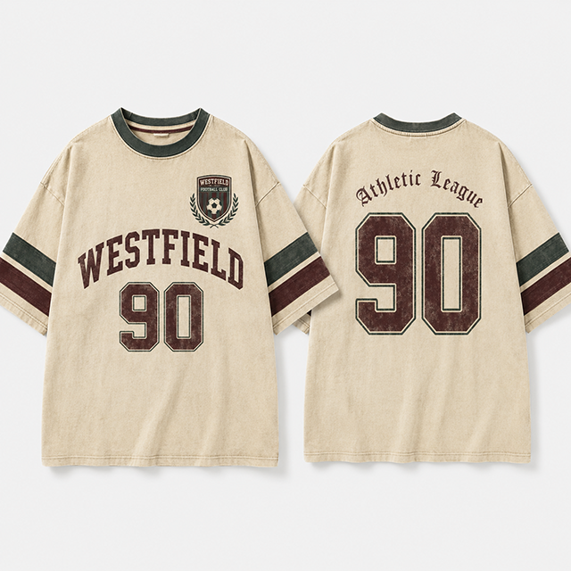 OEM Streetwear Supplier Vintage 90 Football Graphic Raglan Tee