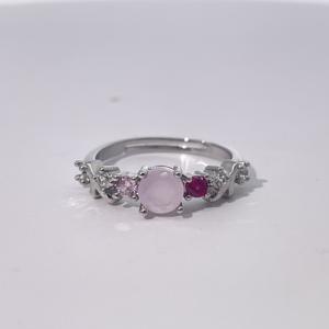 Bague en pierres précieuses pastel plaquée cuivre Tianyu Gems, cristal rose romantique, zircon rouge, bijoux de mode pour femmes, bague de tous les jours et de fête - Product Image 1