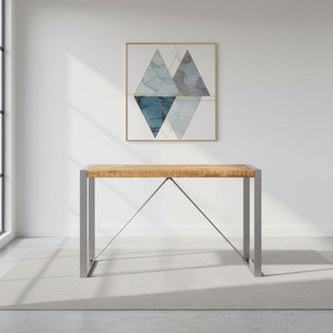 <span class=keywords><strong>Table</strong></span> <span class=keywords><strong>à</strong></span> <span class=keywords><strong>manger</strong></span> en bois massif de <span class=keywords><strong>style</strong></span> <span class=keywords><strong>industriel</strong></span> minimaliste moderne de haute qualité avec pieds en métal rectangulaires pour le salon - Product Image 4