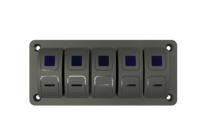 DAMAVO Panneau de commutation à bascule étanche IP65 4-7 voies 12V-24V 20A en alliage d'aluminium et nylon pour usage marin et industriel avec USB rapide