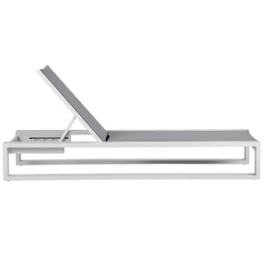Chaise de plage de Relaxation étanche blanche cadre en aluminium chaise longue extérieure pour <span class=keywords><strong>jardin</strong></span> <span class=keywords><strong>pliable</strong></span> piscine meubles de lit de jour - Product Image 3