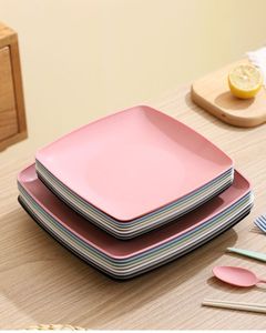 Assiette carrée plate pour restaurant commercial, compatible micro-ondes, style moderne et simple, couleur unie, pour plats de restauration <span class=keywords><strong>rapide</strong></span> et nouilles sautées - Product Image 6
