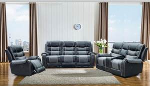 Juego de Sofás Seccionales Reclinables de Cuero Sintético Transpirable de 7 Plazas Frank Furniture |   Muebles Modernos de Lujo para Sala de Estar - Product Image 2