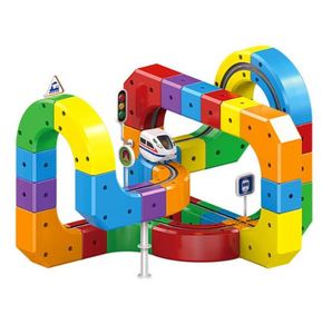 Circuit de Voiture Magique à Assembler Soi-même pour Enfants, Piste de Course pour Bébés, Jouets Éducatifs STEM, Train Électronique sur Rail, Ensembles de Jouets Cubes 3D en Gros - Product Image 6