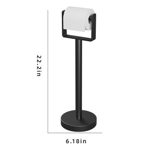 ที่วางกระดาษชำระสแตนเลสสีดำด้านแบบตั้งพื้นสำหรับห้องน้ำ - Product Image 2