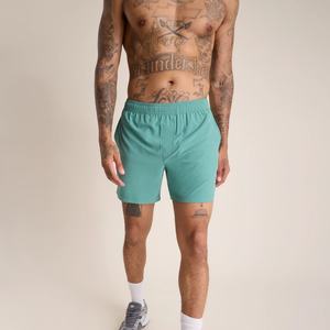 Pantalones Cortos de Running para Hombre 2 en 1 de Malla Negra con Forro de Fitness y Cintura Alta para Realce de Glúteos - Product Image 2