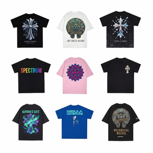เสื้อยืดกราฟิกวินเทจคุณภาพสูงสั่งทำได้ ขายส่ง เสื้อยืดโอเวอร์ไซส์สตรีทแวร์ผู้ชาย ผ้าคอตตอนหนา เสื้อผ้าสั่งทำ - Product Image 1