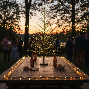 Meilleures ventes, nouvelles décorations de <span class=keywords><strong>Noël</strong></span>, arbre LED H 120 cm 150 cm 180 cm, lumière d'arbre en fil de cuivre blanc chaud pour la décoration de jardin - Product Image 2