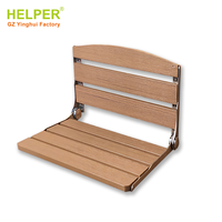 HELPER - Banc de douche mural pliable en acier inoxydable, siège de douche étanche, chaise de bain pliable à fixation murale en métal