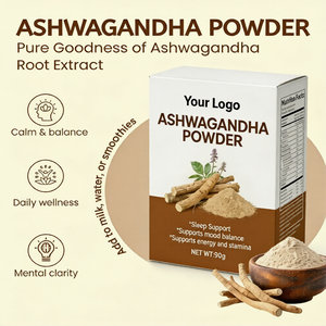Polvere di Ashwagandha Certificata GMP OEM, Etichetta Privata, Integratore Adattogeno, Supporto per Stress <span class=keywords><strong>e</strong></span> Sonno, Produzione con Formula Personalizzata - Product Image 2