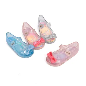 Sepatu Jelly anak, sepatu sandal musim panas anak desain pita, sepatu Jelly anak tahan air dan ringan