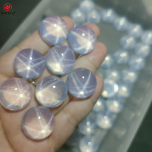 Redleaf พลอยแซฟไฟร์พลอยสีขาวรูปดาวพลอยไพลินทรงกลมพลอยหลวม - Product Image 3
