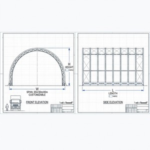Estructura de tensión en frío para clima sueco, tipo salón, refugio, almacenamiento, garaje, resistente, con cubierta de tela y PVC, sin acero galvanizado, modelo b1, <span class=keywords><strong>precio</strong></span> por año - Product Image 4