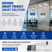 Film intelligent PDLC auto-adhésif pour vitres, verre intelligent à intensité variable pour la confidentialité