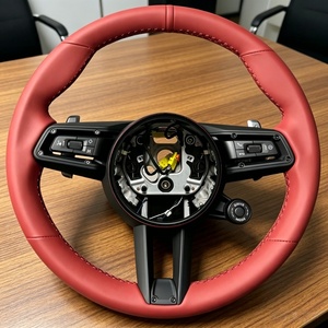 Volant en cuir avec bouton de commande, artisanat exquis, pour Macan Tayneen Cocoa Cayman 981 987 Cayenne <span class=keywords><strong>955</strong></span> 957 958 971 718 - Product Image 5