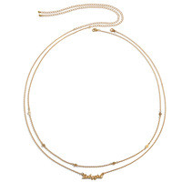 Chaîne de taille pour femme, style Hip Hop, simple, double couche, grande taille, avec pendentif lettre métallique
