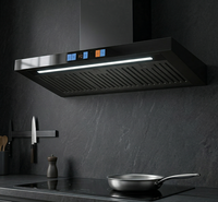 Hotte de cuisine électrique murale en forme de T avec filtre à déflecteur, grande aspiration, filtre en aluminium, usage domestique, économe en énergie