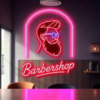 Livraison rapide, dropshipping, décoration, lettrage lumineux, logo, enseigne au néon personnalisée pour barbier, néons, livraison directe pour salon de beauté
