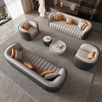 Ensemble canapé et table basse pour réception d'entreprise - Style bois luxe léger pour bureau, hall d'hôtel, club, salon et séjour