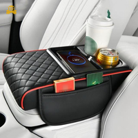 Accessoires de voiture, boîte de rangement pour accoudoir de console centrale, chargeur sans fil, coussin de protection pour accoudoir de voiture