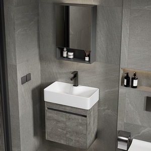 Meuble-lavabo moderne <span class=keywords><strong>de</strong></span> petite taille pour <span class=keywords><strong>salle</strong></span> <span class=keywords><strong>de</strong></span> <span class=keywords><strong>bain</strong></span> en gros Meuble-lavabo en céramique avec <span class=keywords><strong>miroir</strong></span> Armoire <span class=keywords><strong>de</strong></span> <span class=keywords><strong>salle</strong></span> <span class=keywords><strong>de</strong></span> <span class=keywords><strong>bain</strong></span> - Product Image 1