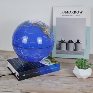 Art Decor Magnetic Levitation <b>Square</b> World Globe 8 Inch LED Floating Lamp Rotating Desk Globe RGB Color Change Educational Use - Product Image 5