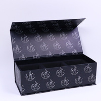 Boîte d'emballage personnalisée en carton rigide noir magnétique pour cosmétiques et bougies, avec couvercle à fermeture magnétique, boîte en carton