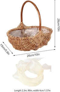 Panier en osier tressé avec insert imperméable pour offrir des cadeaux, des collations ou des œufs de Pâques dans un style rustique chic - Product Image 4