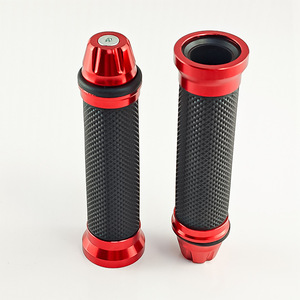 Puños de Manillar para Motocicleta Qiangye, Aleación de Aluminio, Rojo y Negro, Accesorios Universales para Modificación de Manillar - Product Image 3