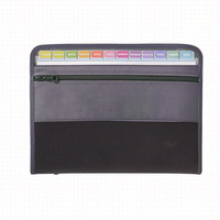 Pochette de rangement A4 à 13 compartiments en PP avec fermeture éclair, classeur multi-niveaux pour documents, cadeau d'affaires
