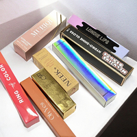 Boîtes en carton rigide à extrémités pliées, forme carrée, personnalisables, pour cosmétiques, gloss à lèvres, rouge à lèvres, vernis à ongles, huile, mascara