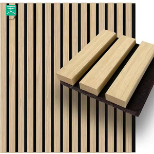 TianGe 60Cm Akupanel Holz faser Akustik 100% Pet 3D Zeitgenössisch 23,6 Zoll Lamellen holz Akustik Wand paneele für den Innenraum - Product Image 3