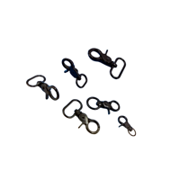 Mousqueton à ressort pivotant en alliage de zinc noir et acier inoxydable moulé sous pression, 1 pouce et 3/4 de pouce, avec base carrée, type « homard » pour animaux de compagnie
