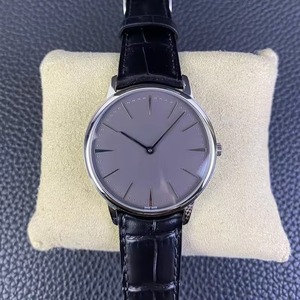 Montre de luxe pour homme, ultra-fine 8 mm, mouvement manuel, édition limitée personnalisée, boîtier en acier poli, cadran gris ardoise - Product Image 1