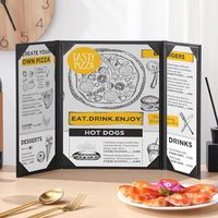 Kustom penutup Menu kayu & kertas tahan air lipat 8.5x11 inci Restoran Menu hitam buku daftar anggur minuman Cafe Bar Hotel