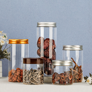 Food Grade 50ml - 1000ml PET Clear PET <b>Plastic</b> <b>Jars</b> with Aluminum Lids <b>Plastic</b> Caps for Candy Sugar Packaging - Product Image 4