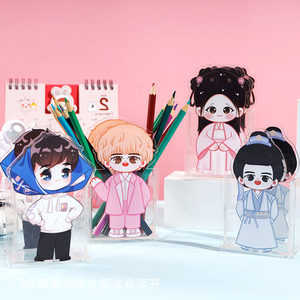 Porte-stylo en acrylique personnalisé Anime Desk Logo Cute Cartoon Container Pen Holder <span class=keywords><strong>Kawai</strong></span> Plastic Pen Holder with <span class=keywords><strong>Photo</strong></span> Frame - Product Image 2
