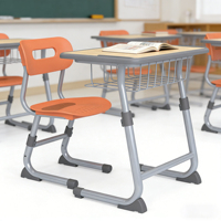 Ensemble de table et de chaises en bois pour salle de classe, vente en gros, mobilier éducatif de haute qualité, ensemble de bureau et de chaise pour lycéens