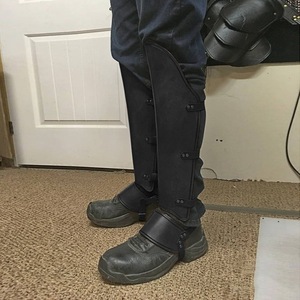 Costume de cosplay médiéval steampunk, guêpière vintage, protège-chaussures, couvre-bottes, guerrier, cavalier, soldat, armure, demi-gambes, leggings - Product Image 6