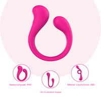 Vibrateur portable pour couples PleasureHub PH-FVS-011 OEM 'Lingxi Tidal' avec contrôle par application IA, stimulateur clitoridien et point G en forme de U, vente en gros