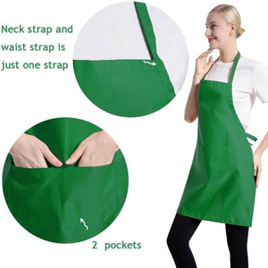 Tablier de cuisine réglable en polyester et coton pour serveur, chef, nettoyeur de vitres, ou salon de manucure, avec logo personnalisé et deux poches – Vente en gros - Product Image 2