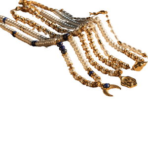 Collier en acier inoxydable classique avec perles géométriques en pierre naturelle, motif sirène et lune, pour femme, idéal pour un anniversaire - Product Image 4