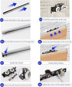 ชุดรางประตูบานเลื่อนครัว WEKIS รุ่นขายดี สำหรับประตูแบบซ่อน ฮาร์ดแวร์อลูมิเนียมอัลลอยสีดำ กันเสียง - Product Image 6