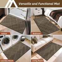 Tapis de bienvenue absorbant pour trappeur de saleté à profil bas Tapis d'entrée lavables Tapis de porte en polyester robustes antidérapants pour pattes boueuses