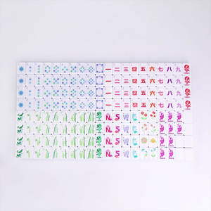 Juego de Fichas de Mahjong Americanas de 4 Capas Personalizadas en Esmeralda, Malaquita, Negro, Rosa, Azul, Verde, Concha de Tortuga, Púrpura Perlado, para Viaje - Product Image 4