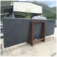 Carreaux de dalle de pierre de granit noir de sésame gris foncé poli Impala noir G654 Padang